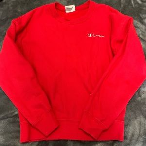 Red champion crewneck
